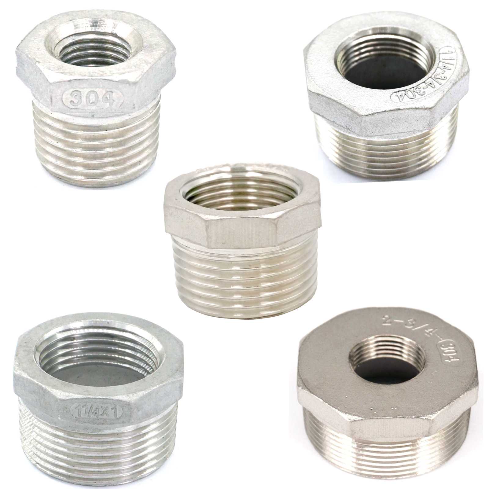 Redukcja 1/8 "1/4" 3/8 "1/2" 3/4 "1" 1-1/4 "BSP żeńsko-męski redukcja 304 Adapter montażowy ze stali nierdzewnej