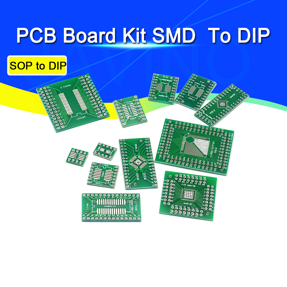 10 sztuk Zestaw płyt PCB SMD Turn To DIP Adapter Converter Plate SOP MSOP SSOP TSSOP SOT23 8 10 14 16 20 28 SMT To DIP