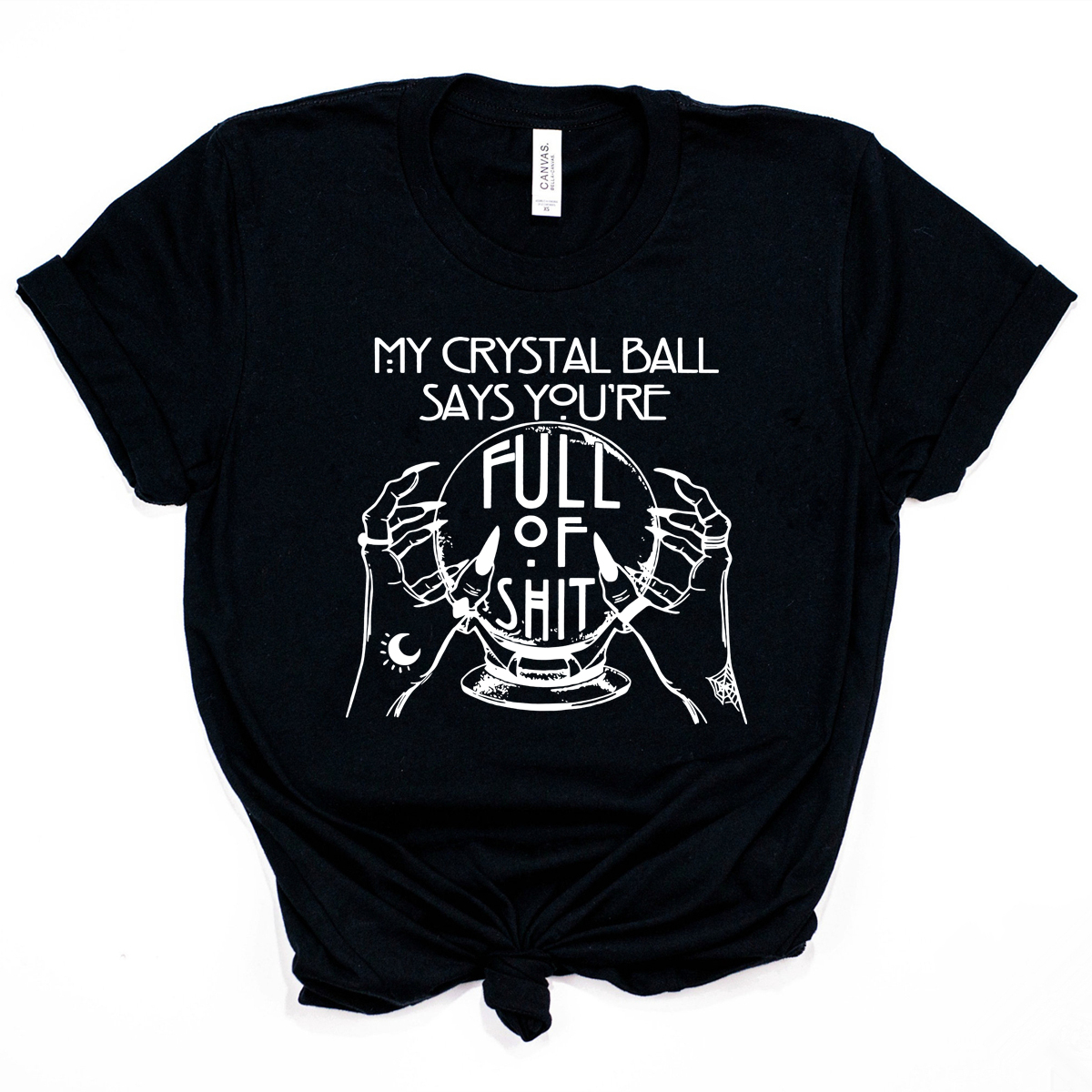 ผู้หญิง Goth เสื้อ Mystical มือคริสตัล Ball Fortune Teller เสื้อยืดตลกแม่มดเสื้อ Unisex Gothic Tops
