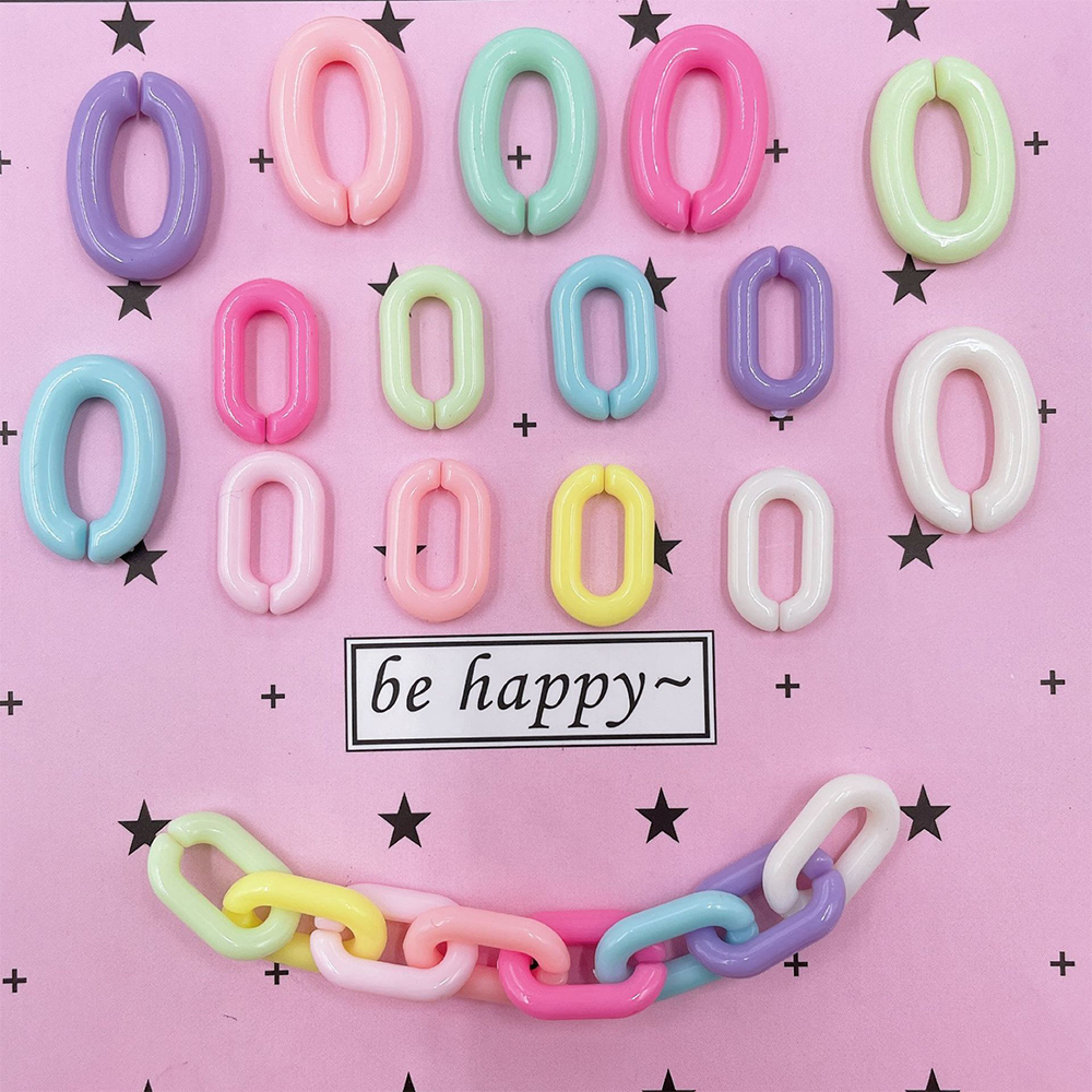 100 stuks acryl kleurrijke U-vormige openingsring macarons plastic kan worden gemonteerd ketting rugzakketting DIY oorbelaccessoires
