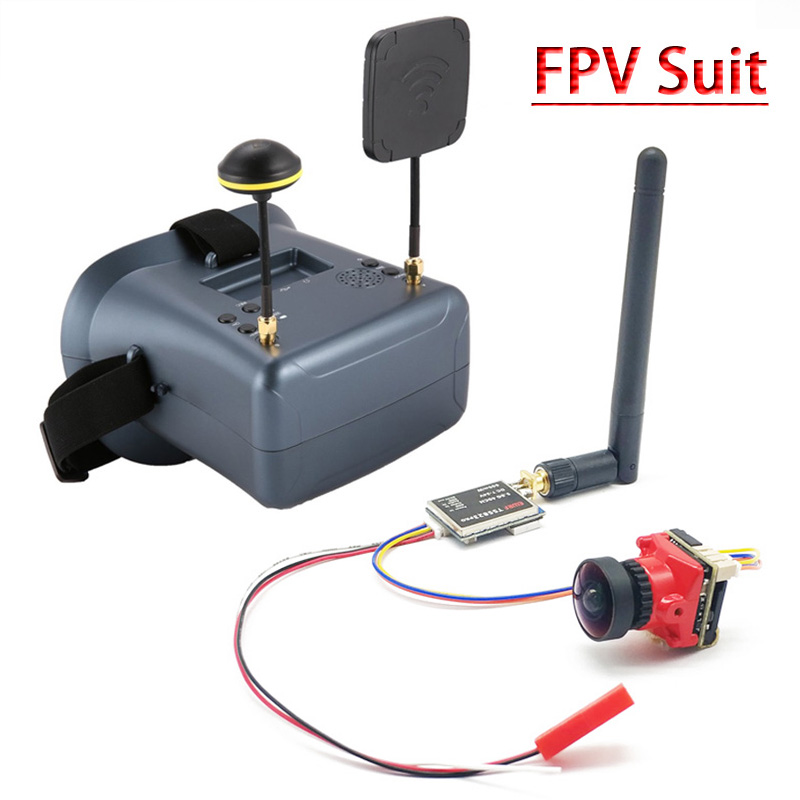 Lunettes FPV 5.8G 40ch VR, avec batterie DVR 1/1 ma et caméra Starlight HDR OSD 1200TVL fpv 7-24V