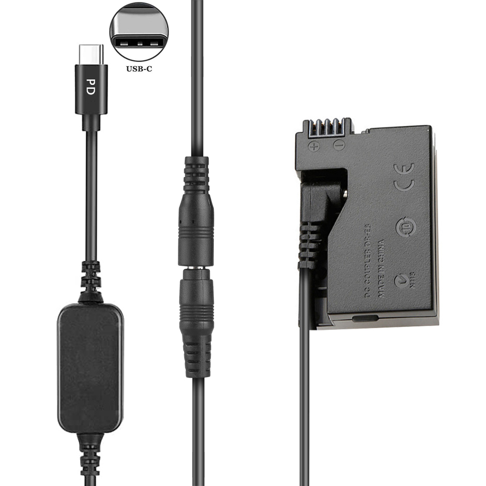Batterie factice DR-E8 avec câble adaptateur PD USB-C, remplacement LP-E8 pour appareils photo reflex numériques Canon EOS 550D 600D 650D 700D