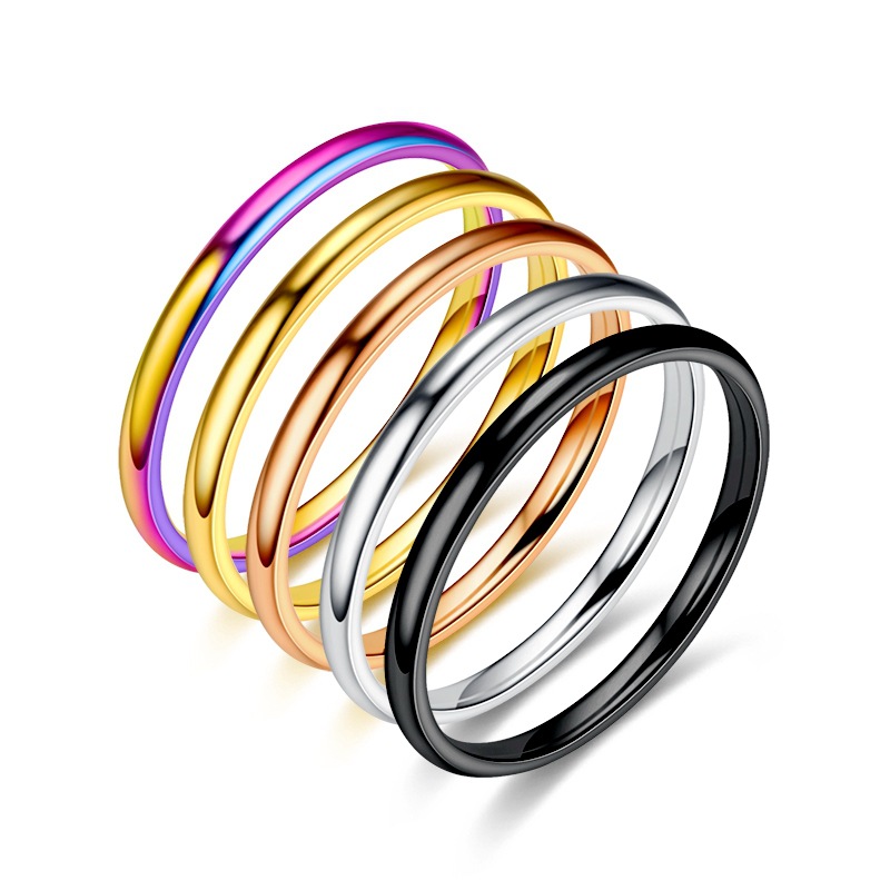 Anelli sottili da 2 mm per uomo e donna, anello minimalista in acciaio inossidabile massiccio, elegante anello da festa, anelli per coppia