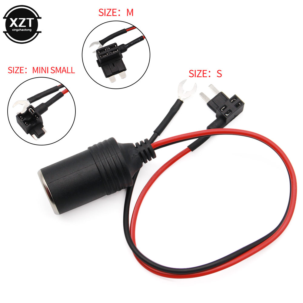 Cabo de carregador de isqueiro de carro de cobre puro soquete fêmea conector adaptador cabo fusível