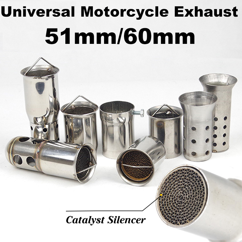 Выхлопная труба Выхлопная система DB Killer Catalyst Мотоцикл Глушитель Глушитель Шумоглушитель 51 мм 60 мм Универсальный выхлоп