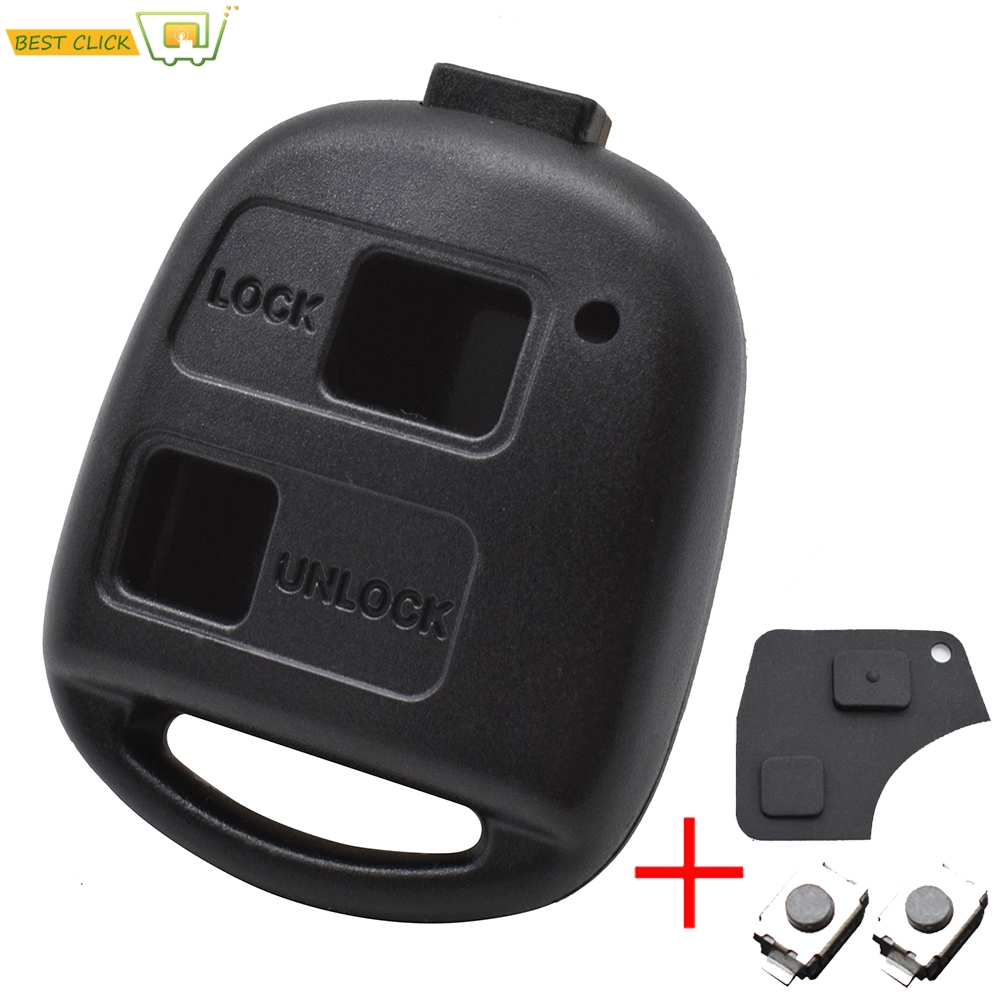 2 Rubber Button Car Remote Key Shell Pad Switches Case For Toyota Prado Corolla RAV4 Yaris Land Cruiser Previa Celica Repair Kit