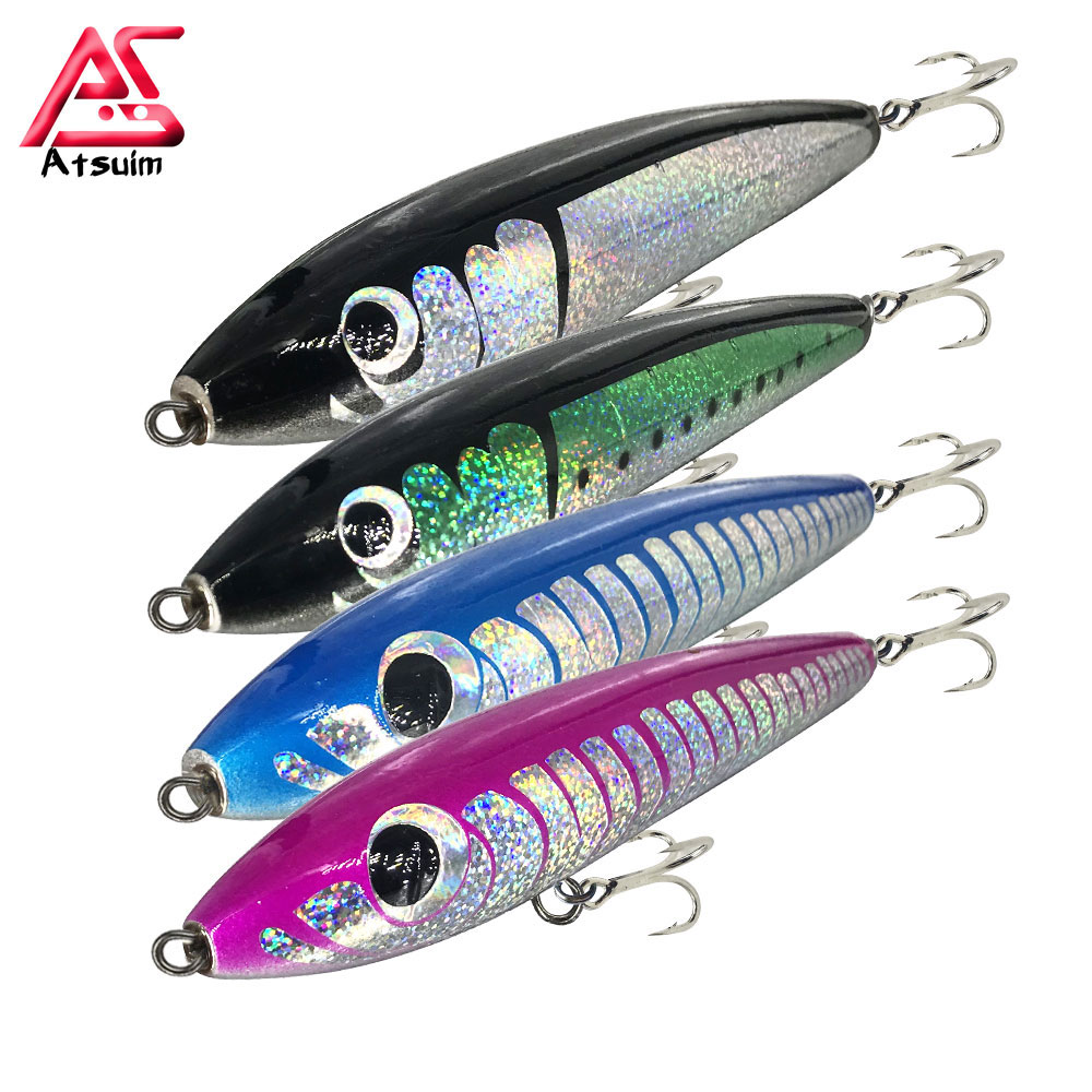 AS Swim Stickbait TopWater Lure Fishing 65g100g140g Drewniany ołówek GT Tuna Trolling Sztuczne pływające woblery do dalekich rzutów