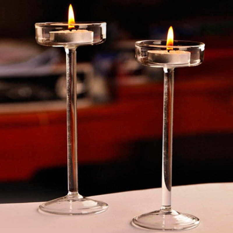 Portacandele in vetro europeo alto, centrotavola per tavolo da matrimonio, portacandele in cristallo, impostazione per cena, decorazione per cena romantica