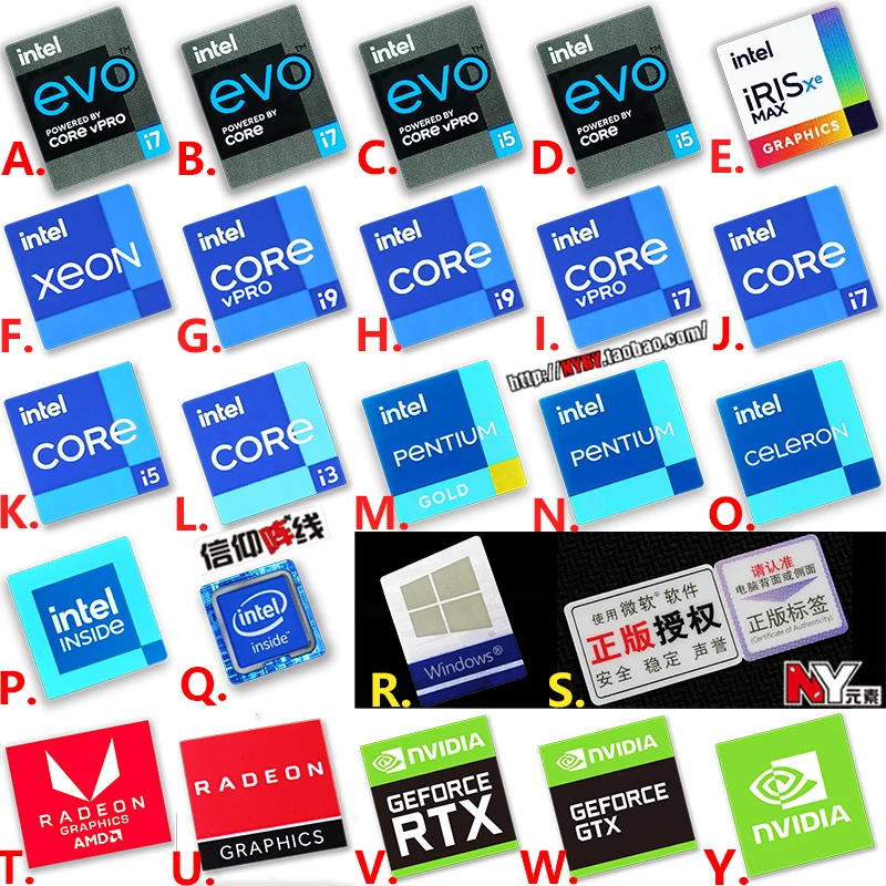 Новый оригинальный 11-го поколения Core i9 i7 i5 i3 Evo сертифицированный ноутбук настольный компьютер наклейка на процессор этикетка