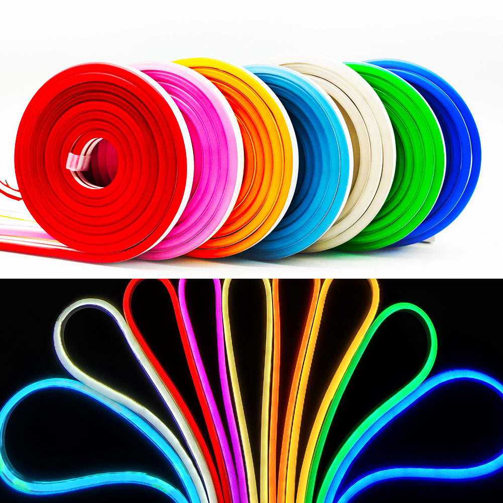 DC12V Neon Borden Flexibele Led Buis Kan Worden Gesneden 2835 120 LEDs/M Waterdichte IP65 Siliconen Strip Licht Kerst Voor vakantie Feest