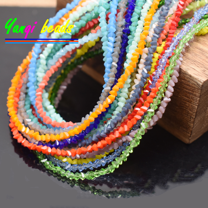 Solid 26 kleur 2mm 130 stks Driehoek Kristallen Glazen Kralen Zaad Tsjechische Kralen Voor Sieraden Maken DIY Handwerken Oorbel ketting