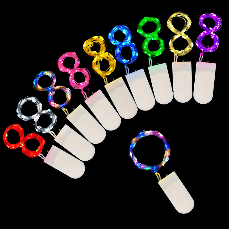 Guirlande lumineuse LED en fil de cuivre de 2m, 5 pièces, guirlande lumineuse féerique de vacances, décor d'arbre de noël, fête de mariage, bricolage, Natal Navidad 2021