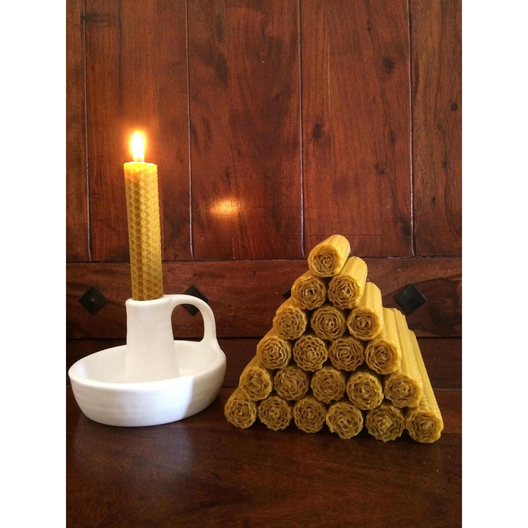 🐝   20Uni Natural Beeswax Candles 10V-10X2Cm/10V-20X2Cm Honey Candles 🐝