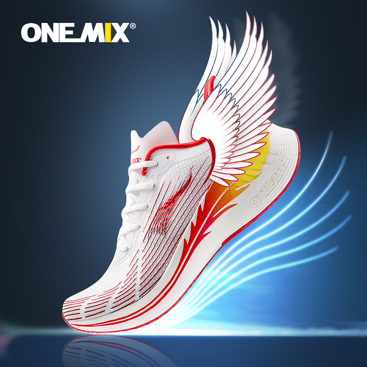 Buty do biegania ONEMIX na maraton na świeżym powietrzu, oddychające sportowe damskie sneakersy sznurowane, siateczkowe buty sportowe.