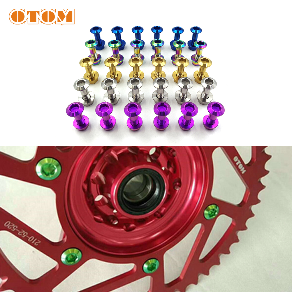 OTOM 6 Pcs Titan Legierung Schrauben M8 * 1,25 Schrauben Mutter Für Motorrad Bremsscheibe Mountainbike Hinten Kette kettenrad KTM CRF KXF