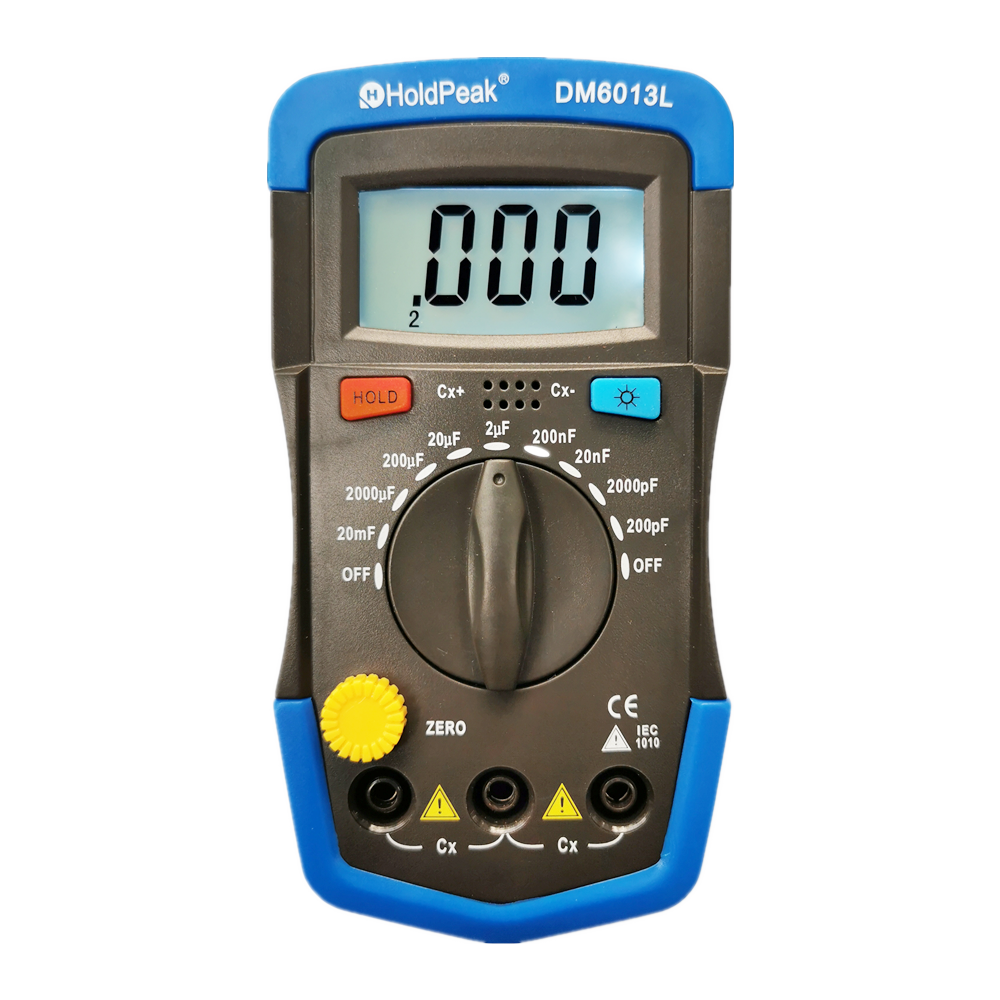 DM6013L Kapasitor Pengukur Kapasitansi Digital Profesional 0-20MF Penguji Kapasitansi Elektronik Genggam Lampu Latar LCD