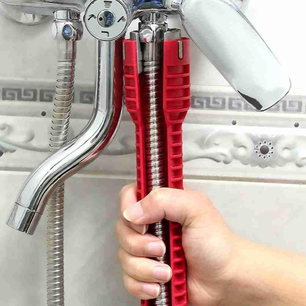 Narzędzia hydrauliczne 8 w 1 wielofunkcyjny angielski klucz bateria do zlewu klucz imbusowy zestaw kuchnia antypoślizgowa naprawa rury Multi Key narzędzia ręczne
