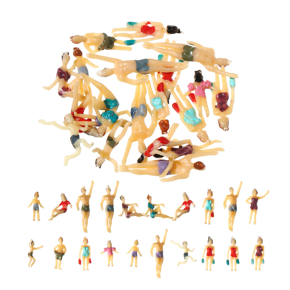 10Pcs 1:100/1:150/1:75/1:50 Scale Plastic People Figures Miniature Swimming People Model DIY Character Assorted Poses Kids Toys