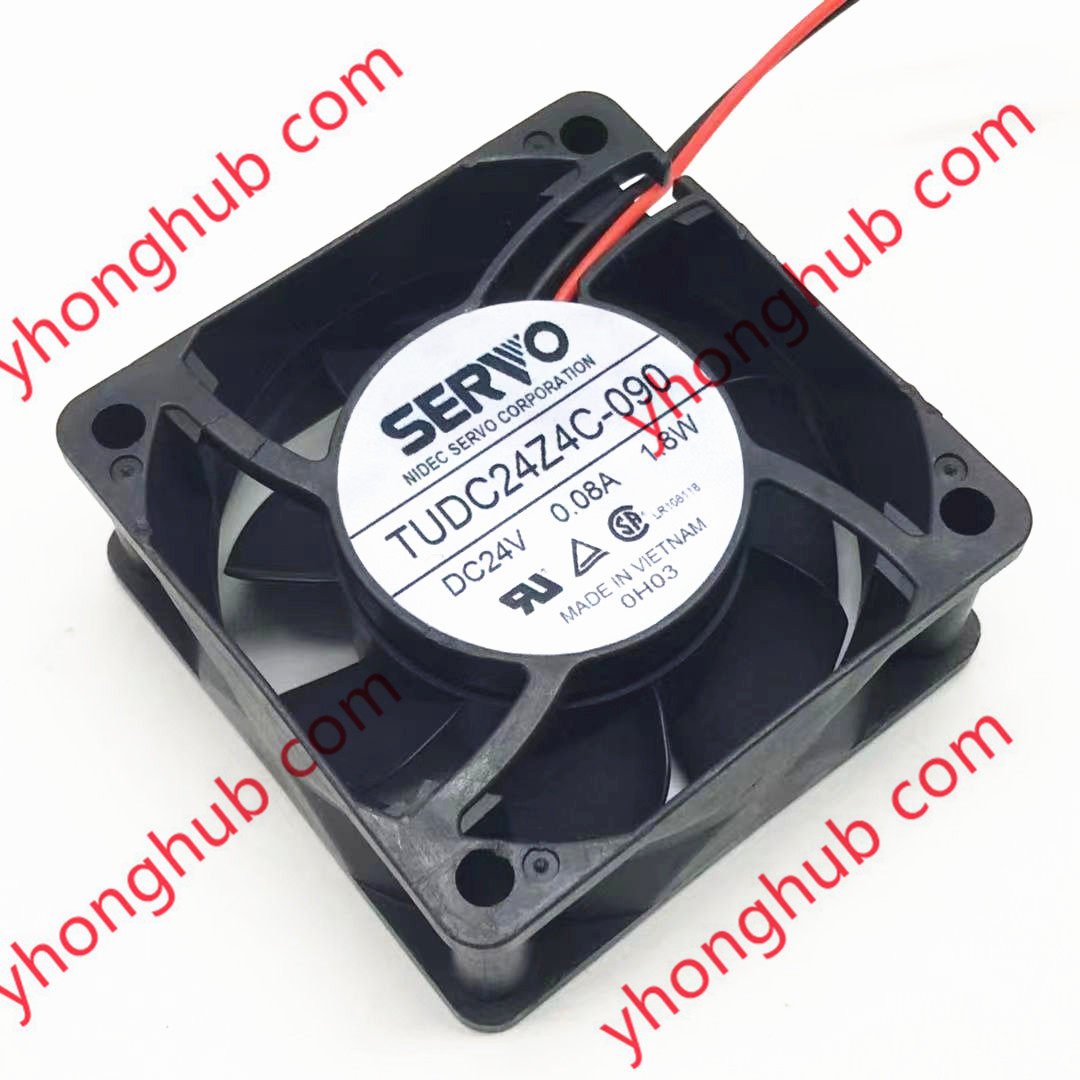 Serwo TUDC24Z4C-090 DC 24V 0.08A 1.8W 2-drut 60x60x25mm wentylator chłodzący serwer