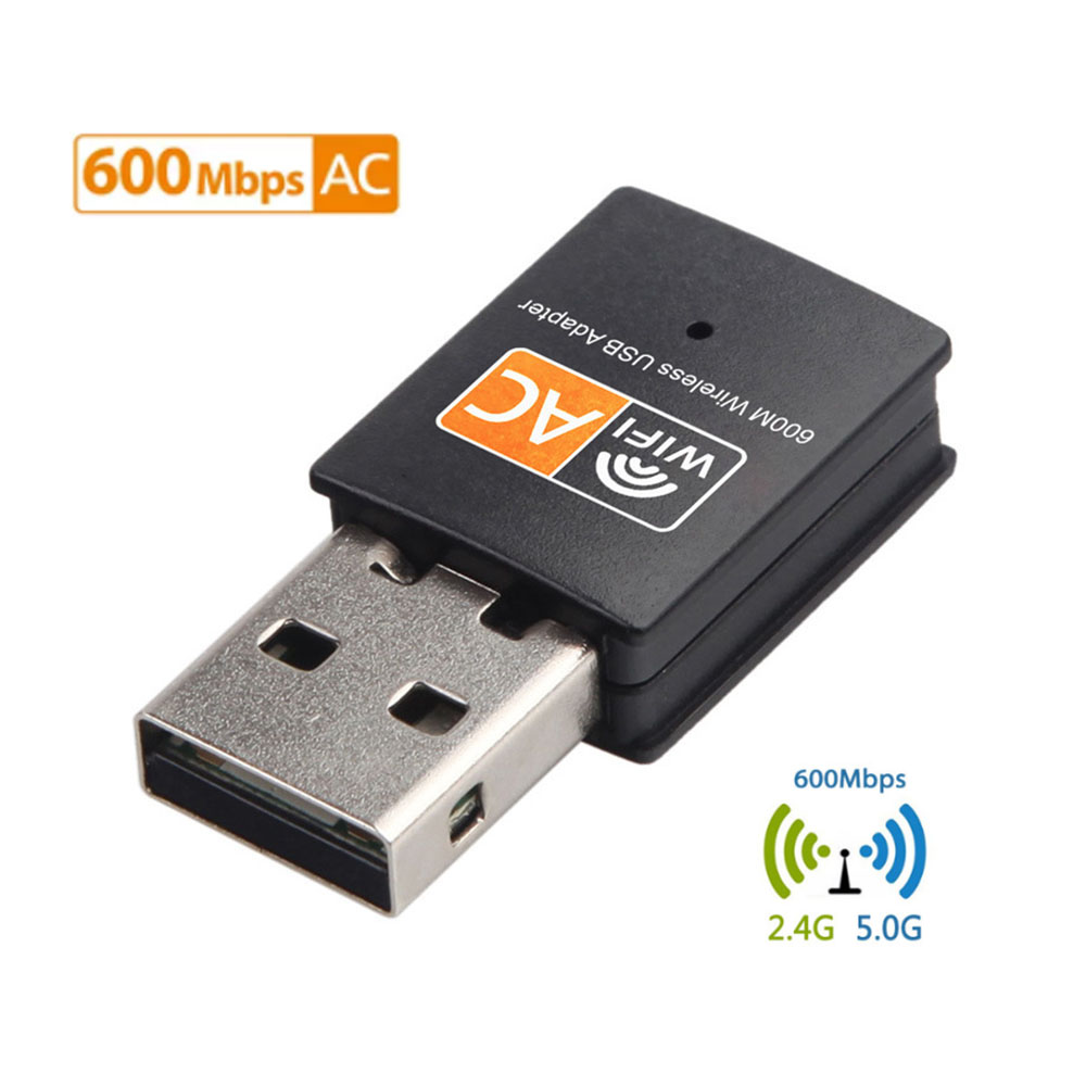 Adaptador WiFi USB 600Mbps 2,4G 5G antena WiFi banda Dual 802.11b/n/g/ac Mini receptor de tarjeta de red de ordenador inalámbrico