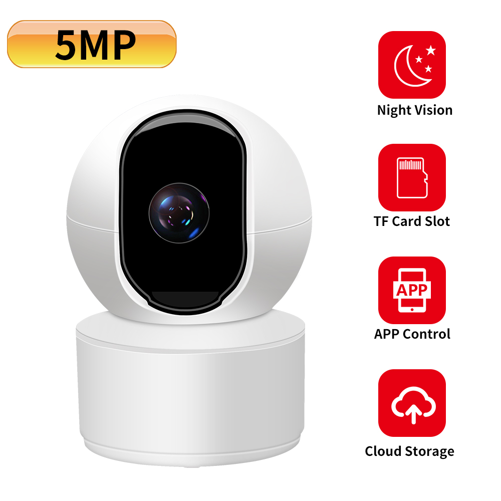 N_eye-cámara IP de seguridad para el hogar, minicámara inalámbrica de 5MP, HD, Audio bidireccional, visión nocturna, CCTV, WiFi, Monitor de bebé, IR, nocturna