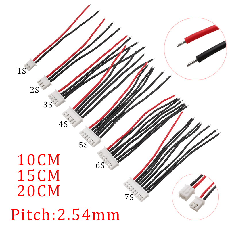 5 Stuks 1S 2S 3S 4S 5S 6S 7S Lipo Batterij Balans lader Kabel Draad IMAX B6 Balans Kabel Connector 2.54mm JST-XH Kabel voor RC