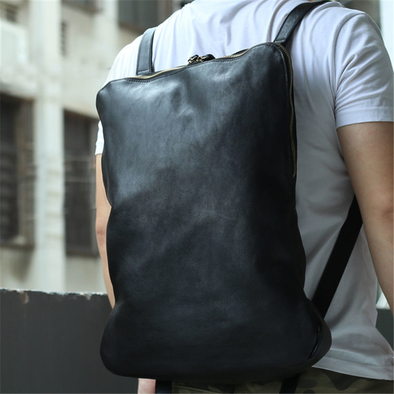 Ba Lô Mini Nam Ngựa Điên 15 Inch Túi Dành Cho Thiếu Niên Sinh Đựng Nam Da Thật Ba Lô Học Du Lịch Lưng mochila
