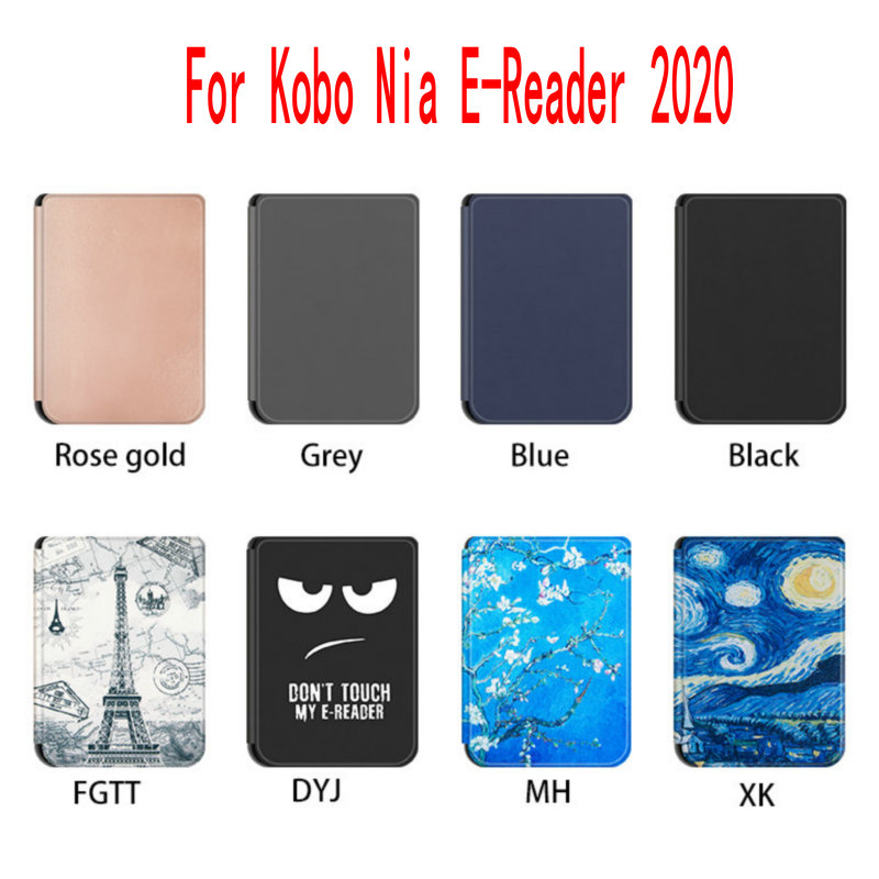 Funda magnética para despertar/sueño para Kobo Nia Ereader 2020 PU Ebook Funda inteligente Ereader Skin Shell ligera Auto Sleep Funda Capa
