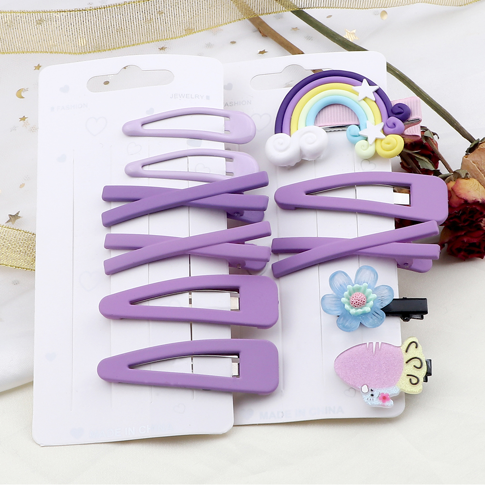 Gemengde 5 Stks/set Haar Clips Accessoires Zoete Eenvoudige Bb Haarspeld X-Vormige Haarspelden 6 Stks/sets Effen Paarse Kleur Haarspeldjes hoofdtooi