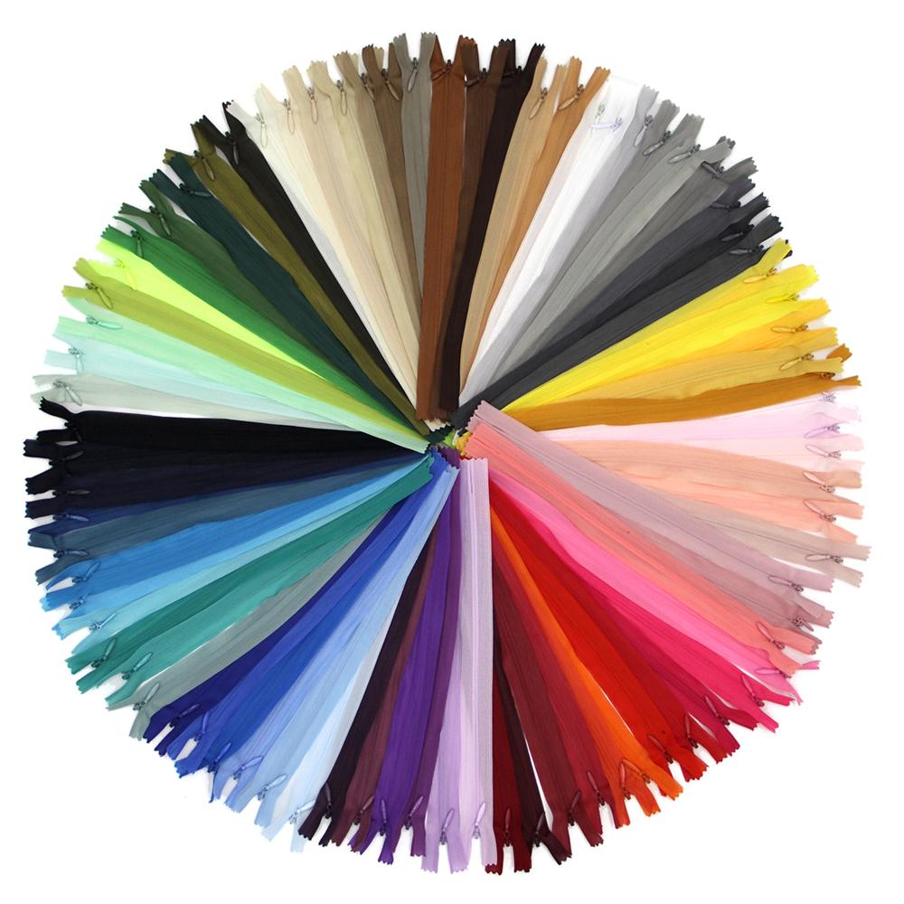 10 ชิ้น/แพ็ค 55ซม.3 #   สีสันคุณภาพสูงซิปที่มองไม่เห็นไนลอนซิปสําหรับ DIY Handcraft ผ้าเย็บอุปกรณ์เสริมขายส่ง