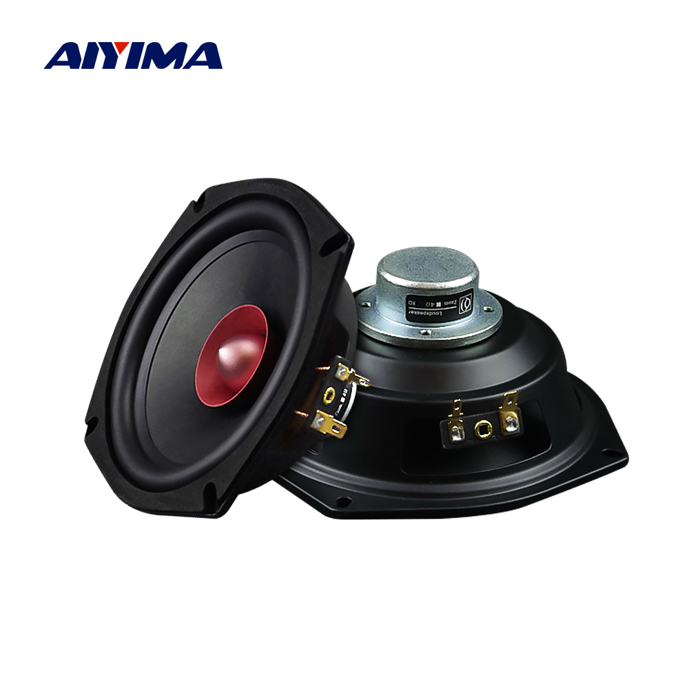 AIYIMA 2 шт. 5,25-дюймовый Hi-Fi полнодиапазонный динамик 4 8 Ом 40 Вт NdFeB магнит громкоговоритель домашний кинотеатр музыкальный звуковой динамик
