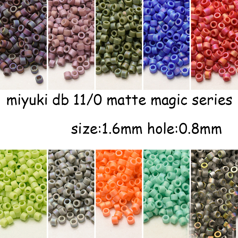 Cuentas de semillas importadas de Japón Miyuki, cuentas Delica, serie mágica mate DB11/0, cuentas de 5G para fabricación de joyas