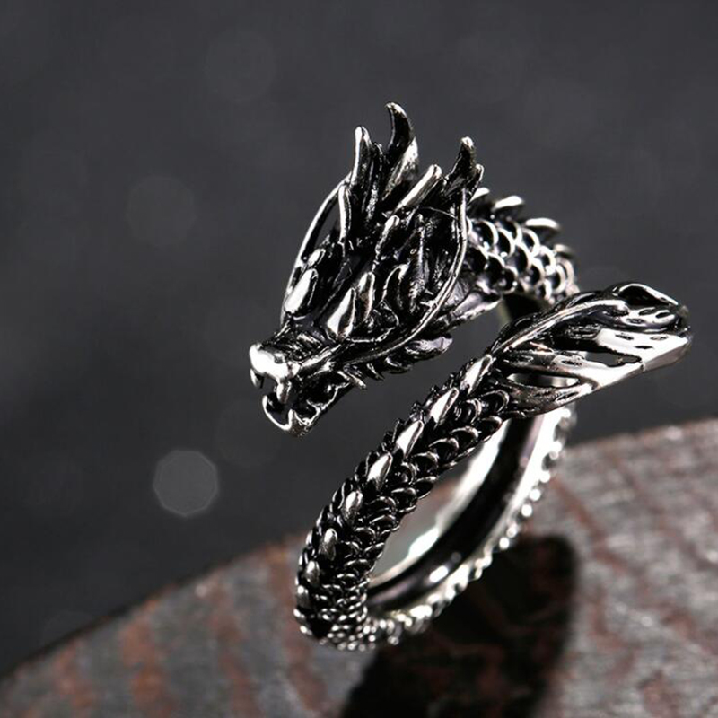 1 pçs legal abertura anéis unissex anel masculino feminino jóias ajustável anel de dragão esterlina bons presentes liga animal metal unisex
