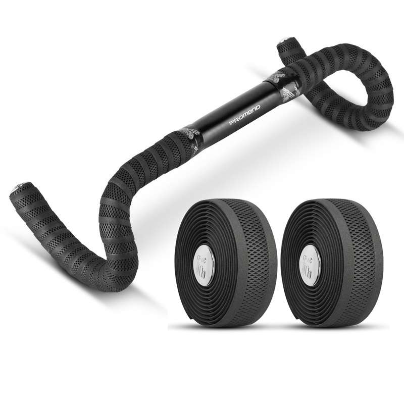 Promend Rennrad-Lenkerband, schwarz, atmungsaktiv, PU-Material, rutschfest, 200 x 3 cm, Fahrrad-Fahrrad-Zubehör