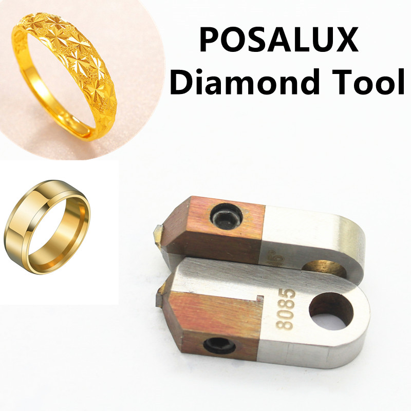 Ferramentas de polimento para fazer joias, formato em v, diamante plano, cortador posalux a laser mcd para ouro, prata, latão, faca de gravação
