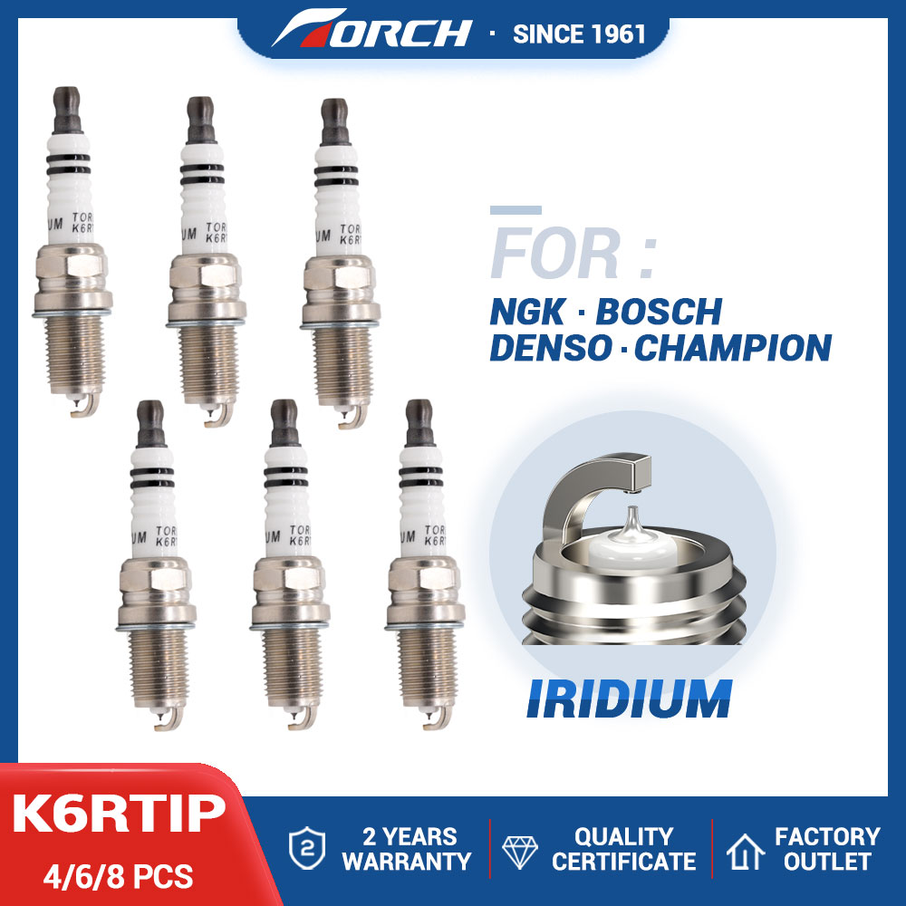 Bougie d'allumage en iridium platine originale TORCH K6RTIP en promotion, remplace les bougies PFR6B Champion RC8WYP4 Denso IK20TT pour F5DP0R