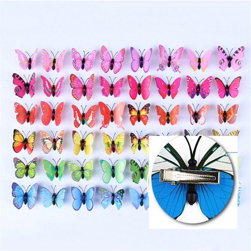 Akcesoria do włosów 20 sztuk/partia plastikowa imitacja PVC 3d motylkowa szpilka do włosów strona dekoracji śliczna Barrette Multicolor dziewczyny spinka do włosów