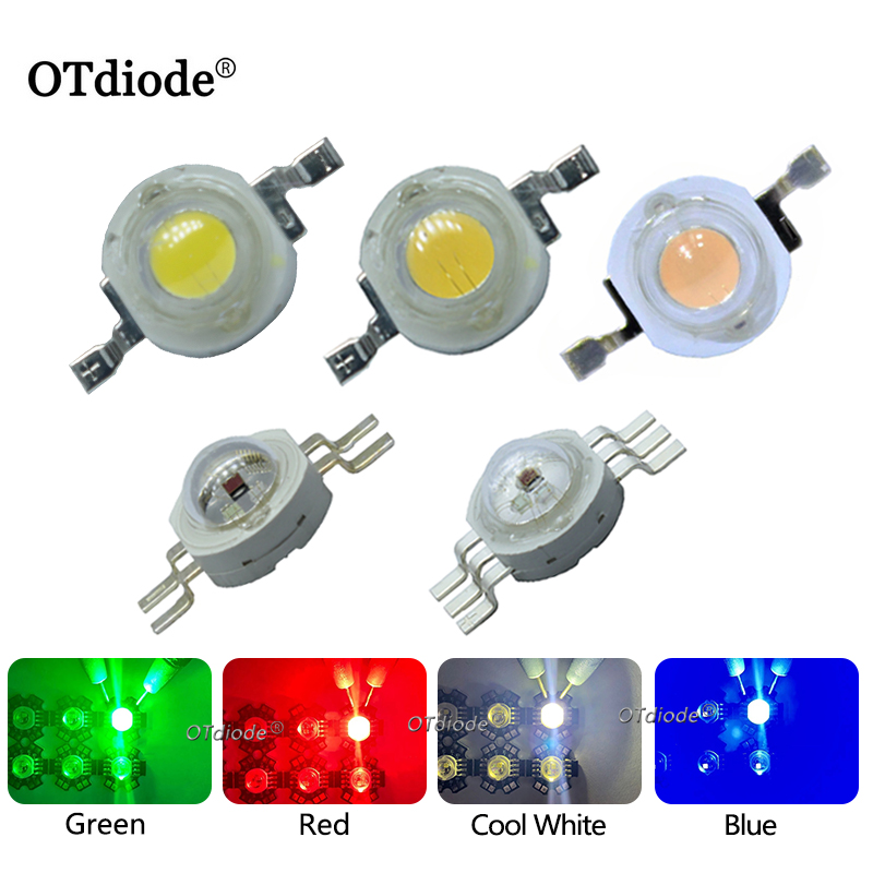 10 Chiếc 1W 3W LED Cao Cấp Kiểu Sáng Đèn LED Đèn LED Chip SMD Trắng Ấm Đỏ Xanh xanh Dương Vàng Cho Đèn Led Downlight Bóng Đèn