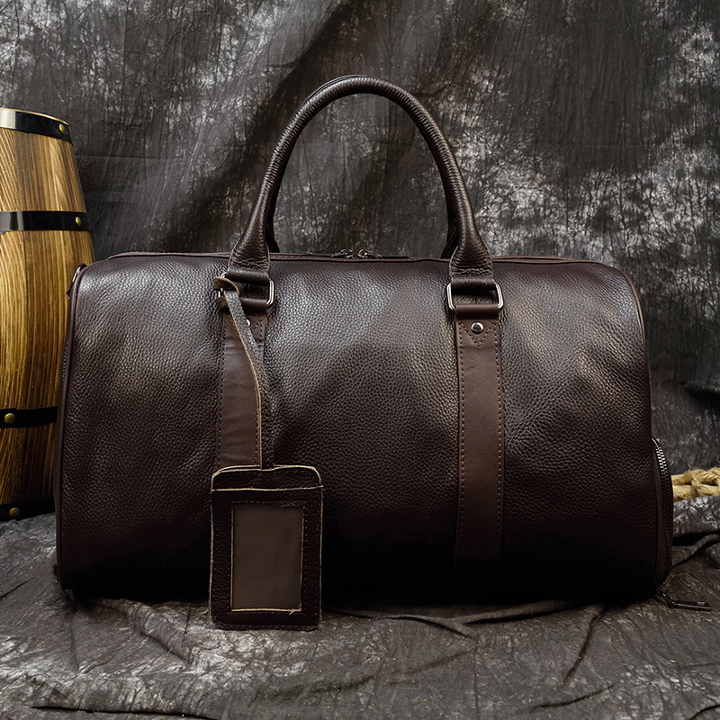 Fashion Genuine Leather Travel Duffel Man Unisex Soft Cow Leather Business Big Travel Bag Luggage Weekend Bag Large Shoulder Bag