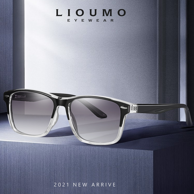 LIOUMO, gafas de sol ultraligeras TR90 para hombre, gafas polarizadas para mujer, gafas cuadradas para conducir, gafas de sol con gradiente
