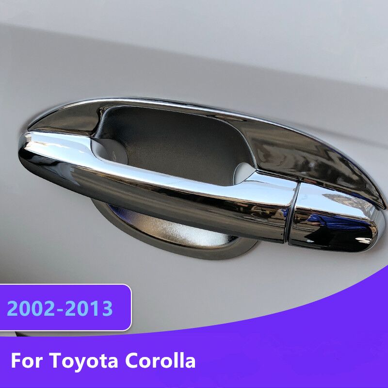 Couvercle de poignée de porte de voiture chromé, garniture de bol, accessoires de style, autocollant de superposition, pour Toyota Corolla E140 E150 2007 – 2013