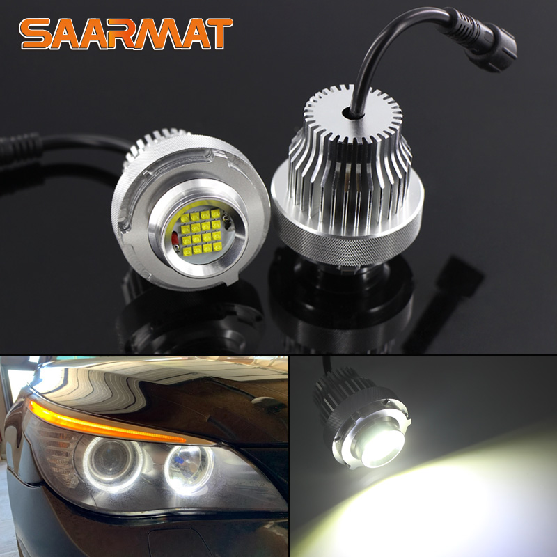 2 * Angel Eyes LED Marker Lampu Tidak Ada Kesalahan untuk BMW 5-Series E60 E61 LCI Halogen Lampu Halo cincin Light Bulb Kit Mobil Lampu