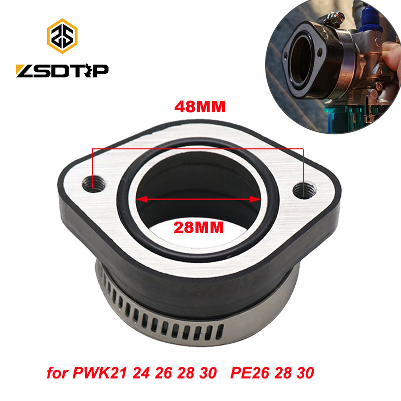 Zsdtrp Motorfiets Carburateur Adapter Inlet Intake Pijp Voor PE26 28 30 PWK21 24 26 28 30 Carburateur Fit 110 125 150 190cc Motor