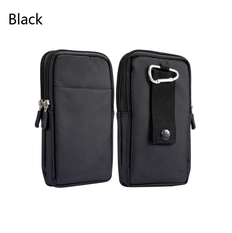 Universal für alle unter 4,7–6,9 Zoll Handy-Tasche für den Außenbereich, 2 Reißverschlüsse, 3 Taschen, Brieftasche, Gürtelclip-Tasche für Smartphone