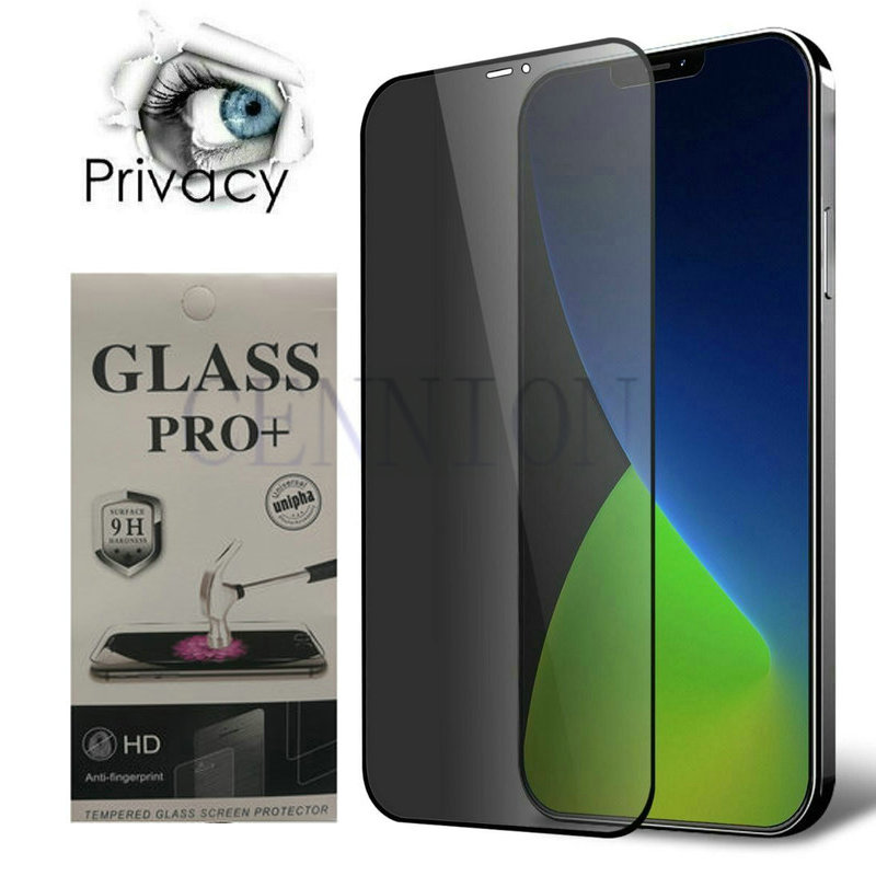Pelindung Layar Kaca Tempered Privasi Anti Mengintip untuk iPhone 13 12 Pro Max 11 XR XS X 8 7 Plus 50 dengan Ritel Kertas