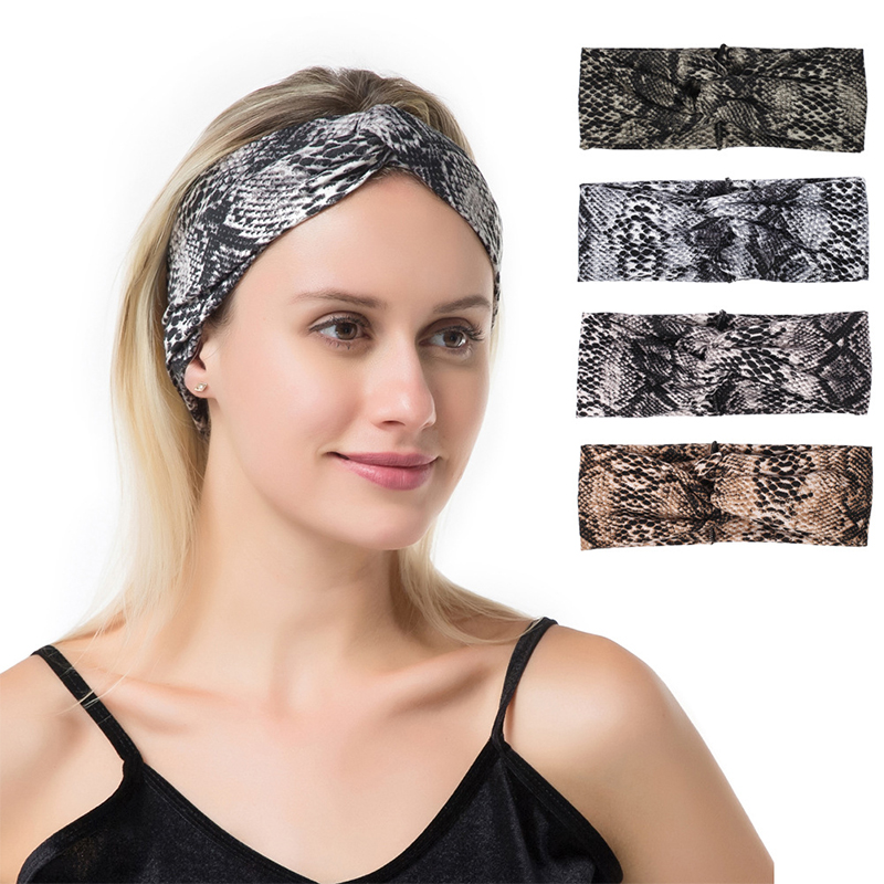 Geebro Vintage Leopard Frauen Mädchen Im Freien Haar Bands Drucken Tier Partten Stirnbänder Kreuz Turban Verband Bandanas Stirnbänder