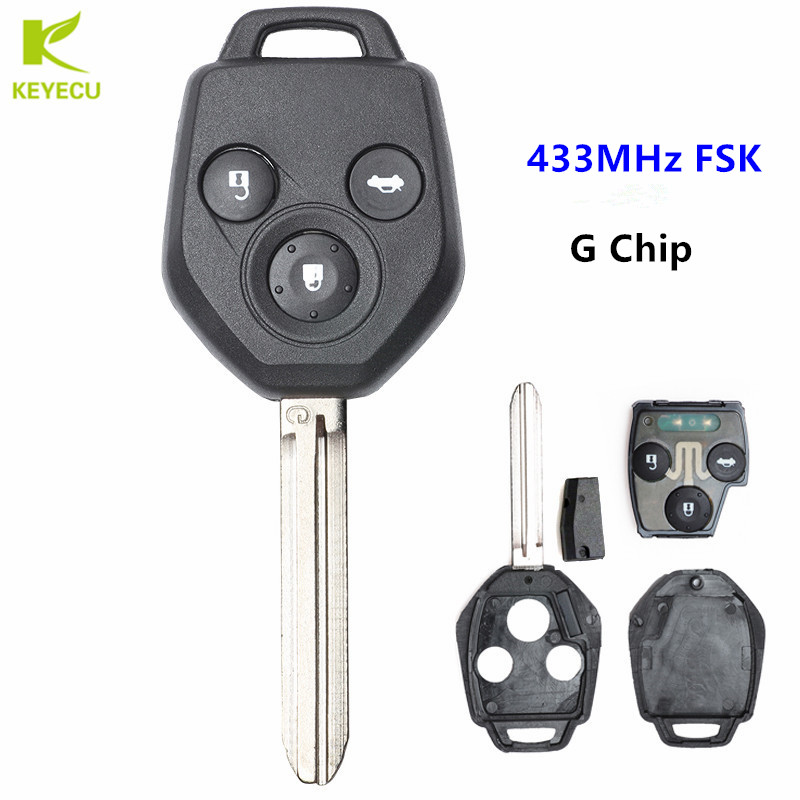 KEYECU – télécommande d'entrée sans clé à 3 boutons, 433MHz FSK avec puce "G" pour Subaru XV 2016 2017 2018