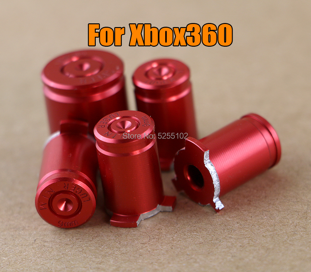 1 zestaw dla przycisków kontrolera Xbox 360 stop Aluminium materiał metaliczny 9mm ABXY przyciski w kształcie pocisków zestaw zamiennik dla Xbox360