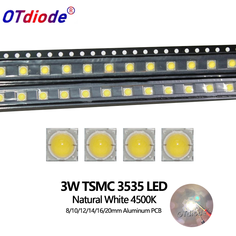 10 шт., 1 Вт, 3 Вт, светодиодные бусины высокой мощности XPE 3535, SMD диодный чип, нейтральный белый, 4500 К, замена XP-E2 XPG2 для велосипедного фонарика