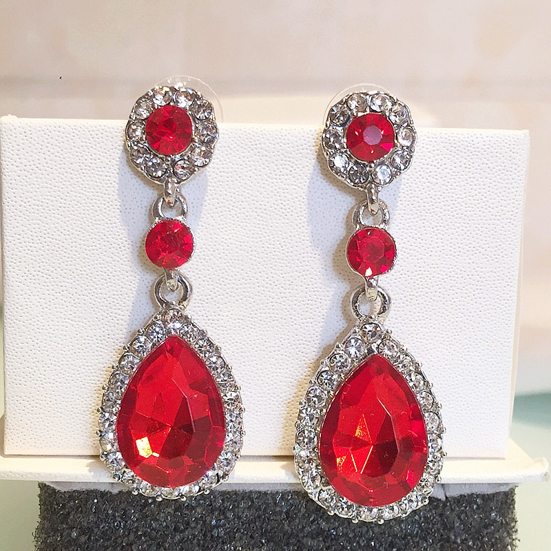 Heißer Verkauf Wassertropfen Baumeln Ohrringe für Frauen Elegante CZ Kristall Glänzende Lange Hängende Ohr Mode Hochzeit Schmuck